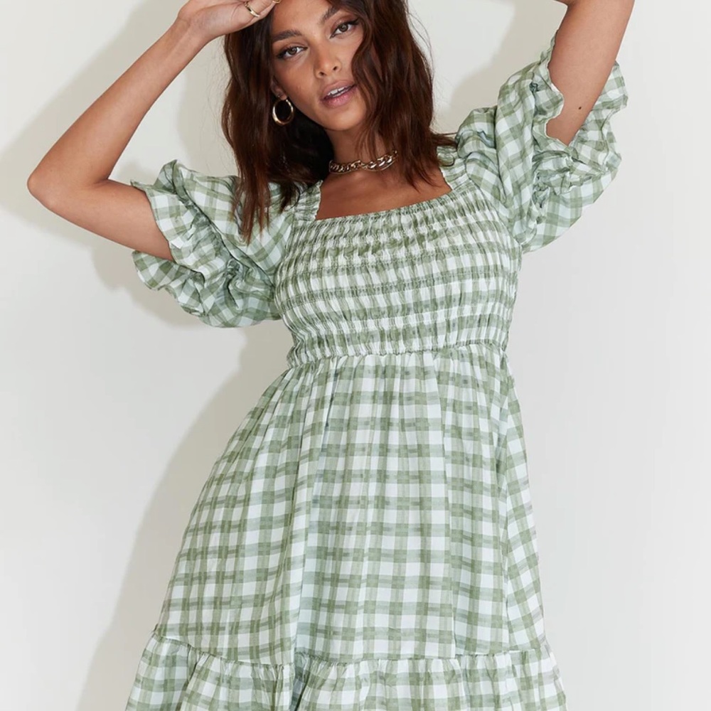 Green plaid princess Polly dress
